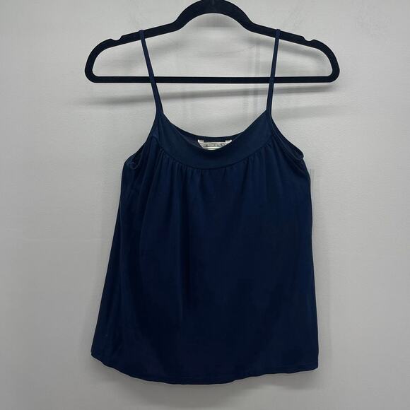 Y2K Abercrombie & Fitch Spaghetti Strap Tank‎ Top Womens Small Navy Blue Flowy - Picture 1 of 5